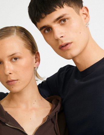 Pilgrim Sense Hoop Earrings, 2-In-1 Set, Silver-Plated - Silver - ONE SIZE