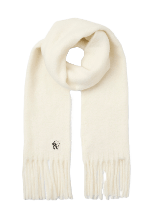 Carin Wester Stickad halsduk med fransar ADA Halsdukar & scarves Vit ONESIZE