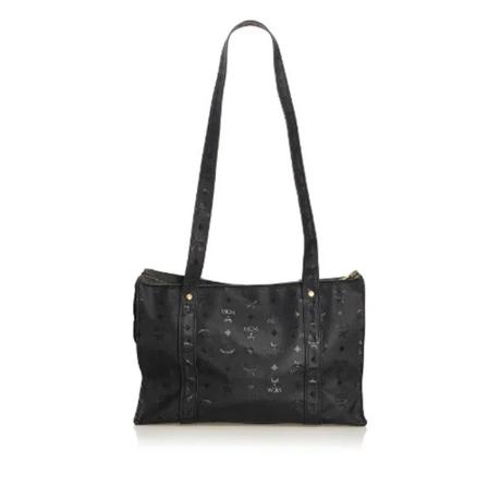 MCM Pre-owned, Pre-owned Canvas shoulder-bags Zwart, Dames, Maat:ONE Size