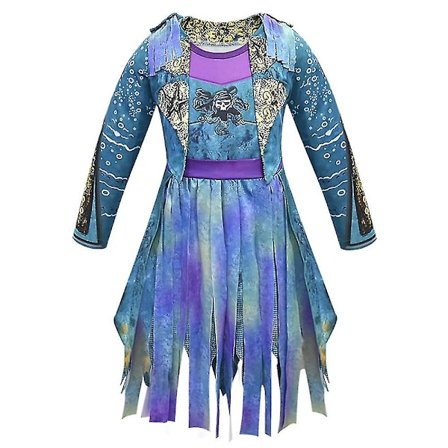 Girls Cosplay Descendants 3 Uma Kostyme Karneval Fancy Dress -a