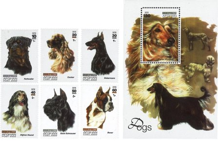 Afghanistan 2003 - Sæt med 6 frimærker og 1 miniark - Postfrisk