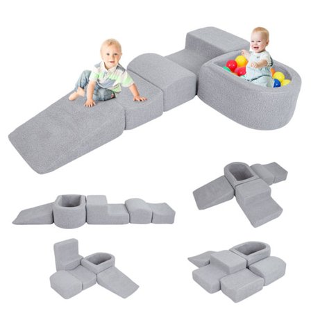 Skumlegesæt til småbørn med boldbassin og sherpabetræk