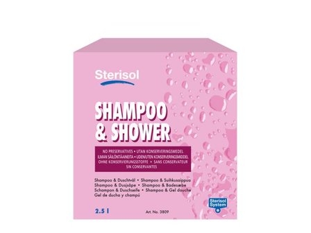 Sterisol Duschtvål Shampoo & Shower 2,5l - Lyreco - Städ och hygien - Tvål och hygien - Hygiensystem - Sterisol