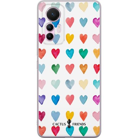 Yhteensopiva Puhelinkuori Xiaomi Xiaomi 12 Lite Cactus and Friends - Watercolor Love Grid