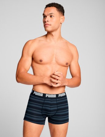 PUMA Puma Men Everyday Striped Boxers 2P - Black - M
