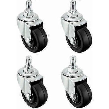 4 x 40 mm gummihjul med M8 gevindstænger, Starlight