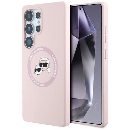 Karl Lagerfeld Silicone Double Heads And Circle MagSafe Samsung Galaxy S25 Ultra Fodral Rosa