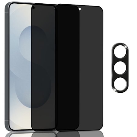 2-Pack Samsung S25 Plus Privacy Skærmbeskyttelse & 1-Pack linsebeskyttelse - Hærdet Glas 9H - Super kvalitet 3D