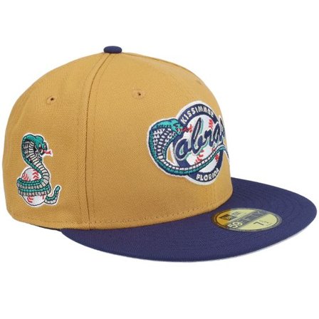 New Era - Beige fitted Keps - 59FIFTY Kissimmee Cobras Panama Camel/Navy Fitted @ Hatstore