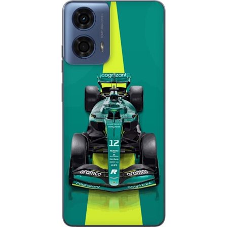 Yhteensopiva Puhelinkuori Motorola Motorola Moto G24 Aston Martinin Formula 1 -auto vihreässä kilpailumuotoilussa, jossa on moderni studiosentuntma