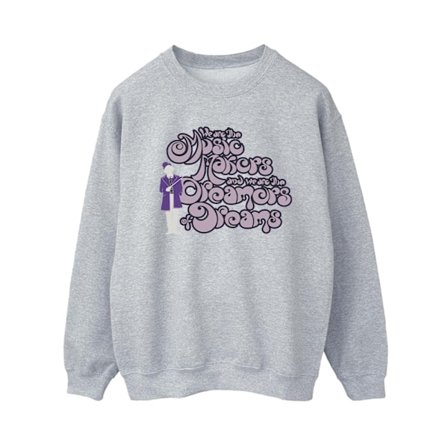 Willy Wonka Damdrömmare Text Sweatshirt L Sports Grå