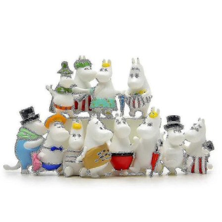 Mummitrollet Gonny Figursett - 12 stykker for DIY-landskapsdesign og lek (FMY)