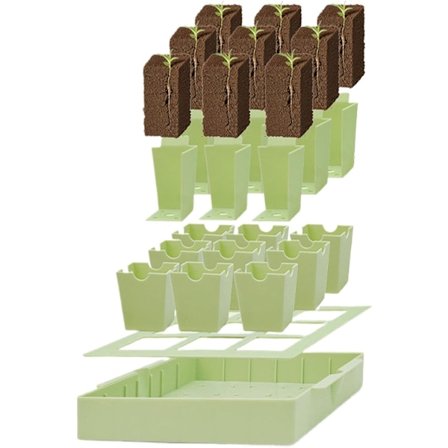 ING Plantedyrkingsbrett med håndtak Robuste dyrkingsbeholdere for dyrking av frø og frøplanter Drivhus eller grønnsakshage Gjenbrukbare potter for