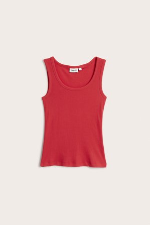 Kappahl | Ribbat linne Röd XL | Röd