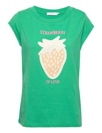 T-Shirt With Strawberry Of Love Pri T-shirts & Tops Short-sleeved Vihreä Coster Copenhagen