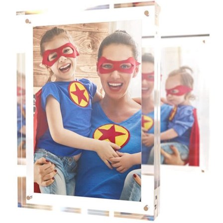Akryl fotoramme, 5 x 7 tommer akryl fotoramme, skrivebordsramme fotoramme, magnetisk, dobbeltsidig gjennomsiktig