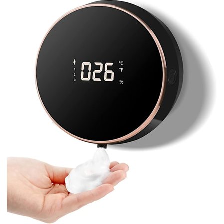 Automaattinen saippuasäiliö, 300ml Kosketukseton lämpötilanäyttöinen seinäkiinnitys, Saippuasäiliö kylpyhuoneeseen ja keittiöön