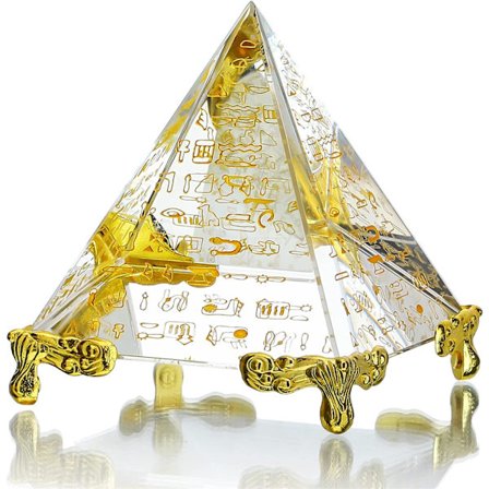 Krystal Pyramide Prisma Papirvægt Positiv Energi Ornament Glas