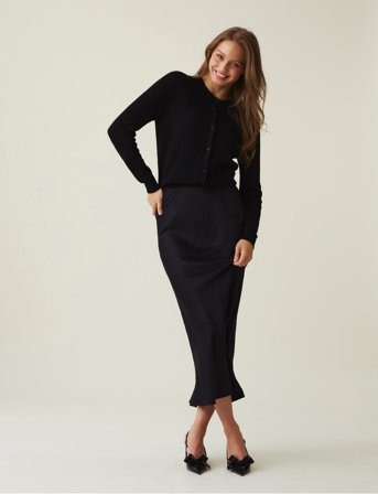 Lexington Clothing Naima Satin Skirt - Black - S