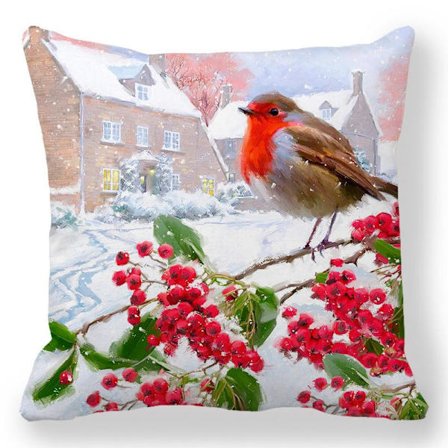 45x45cm Talvinen Juhlakoristetyynyliina Sohva Eläin Lumiukko Kuvio Tyynynpäällinen