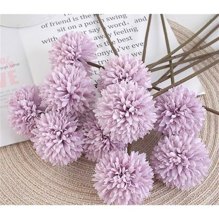 12 stk. Chrysanthemum Ball Blomsterbuket Lang Stil Blomster Chrysanthemum Kunstige Blomster Hortensia Boho Blomster Floral