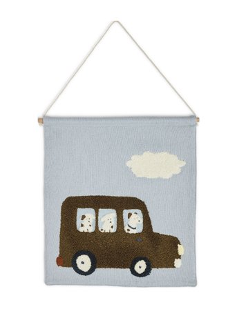 Smallstuff Wall Deco, Dogs Driving - Blue - ONE SIZE