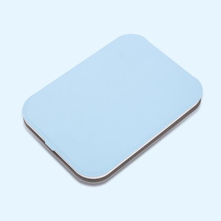 Blå smink spegel, LED bärbar spegel med ljus, pekskärm smink spegel, 3-färgs dimbar belysning