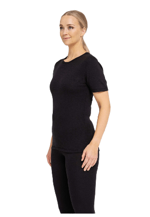 Dovre 100% Merinoull, T-shirt, Marinblått Linnen Dam Svart L