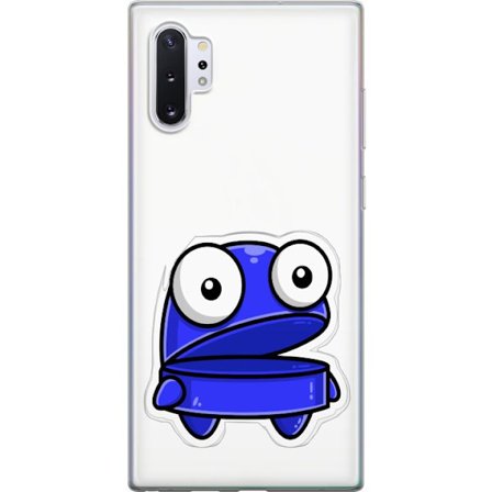 Kompatibel Mobilcover til Samsung Samsung Galaxy Note10+ Blå tegneseriefigur med åbent udtryk og store øjne i sjov illustration
