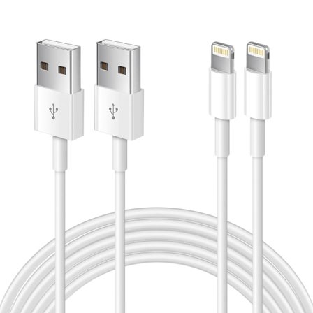 2-pak kompatibel med Apple iPhone ladekabel 1m, Apple Lightning til USB-kabel ledning 1 meter hurtigopladning Apple Phone lange kabler