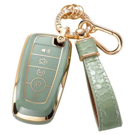 (Vihreä) Ford avaimenperän suojus avaimenperällä, avainkuori Ford Edge Escape Expedition Explorer Fusion Mustang Ranger F-150 -malleille