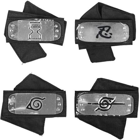 Naruto-pannband med metallpläterade cosplay-tillbehör, 4 st