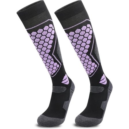 skisokker, dameskisokker, vinterskisokker, herre- og damesokker, varme, tykke, åndbare sokker, sokker til koldt vejr, varme knæsokker, ski, 19 cm