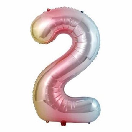 Big Digit Balloon Multicolored Rainbow Birthday Party 102cm 2