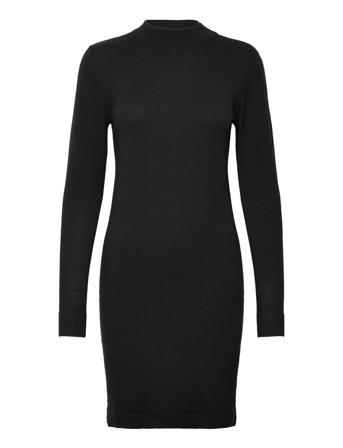 Objthess L/S Knit Dress Lyhyt Mekko Musta Object