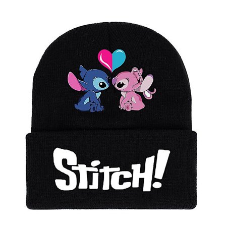 Unisex Lilo Stitch Tegneseriefigur Trykt Strikket Hue Vinter Varm Ski Hue Gave