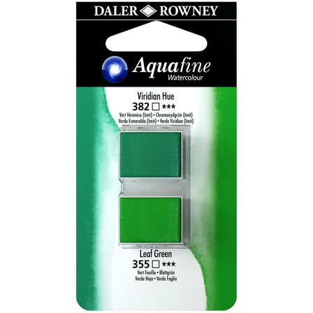 Aquarelle Half-pan Duo Viridian Hue/Leaf Green