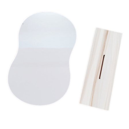 Oregelbunden sminkspegel Akrylspegel Desktop Hemdekorativ med träbas