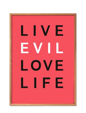 Poster & Frame St-Live-Evil-Love-Life - Multi/patterned - 70X100CM