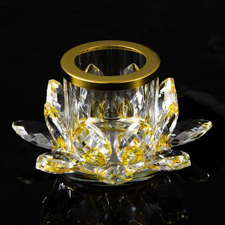 Färgglad Kristall Lotus Ljusstake för Heminredning