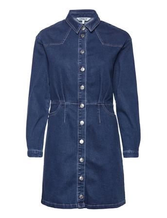 Onlfleur Ls Button Dnm Dress Qyt Kort Kjole Navy ONLY