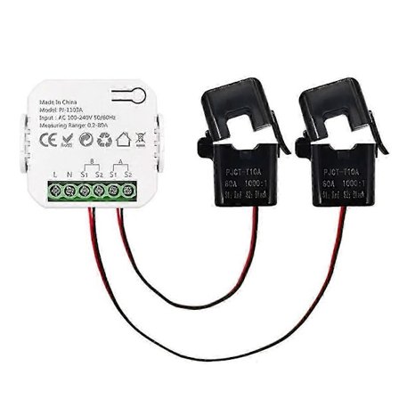 Tuya Smart Wifi Energimätare Dubbelriktad Med Strömtransformator App Övervakning Effekt 80a Stöd Ala