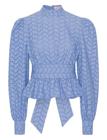Selina Bluse Langermet Blå Custommade*Betinget Tilbud