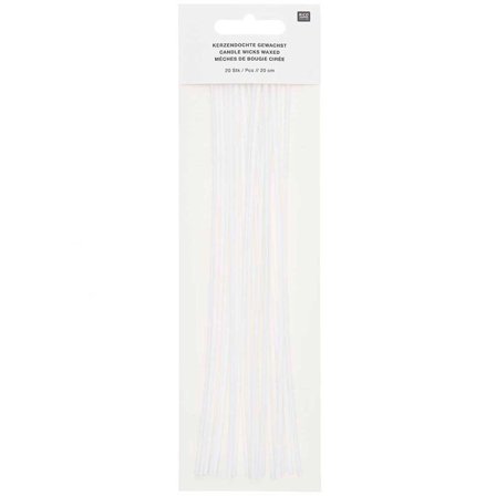 Rico Design Mèches de bougie 20 cm 20 pcs