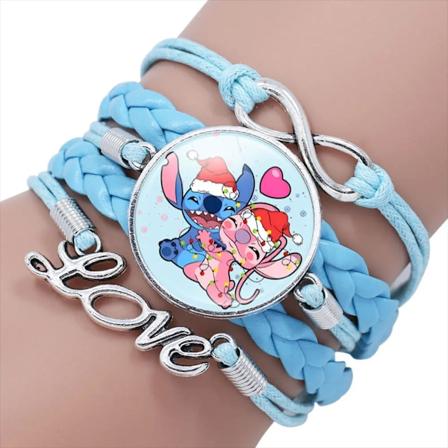 Disney Lilo Och Stitch Blå Multilager Armband För Flickor Anime Smycken Tecknad Tid Pärla Armband Barn Födelsedagsgåva 20001941