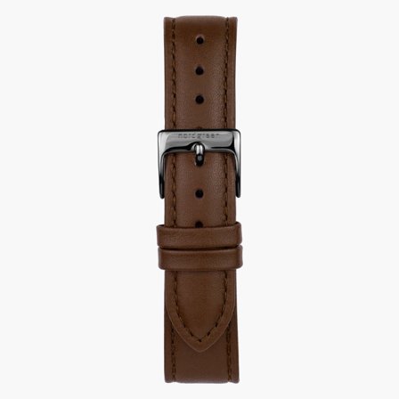 Lederarmband Braun - Anthrazit - 28mm