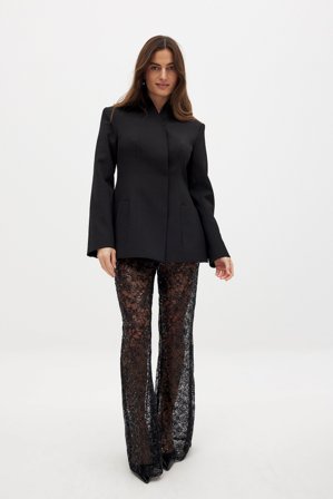 NA-KD Lace Sequin Trousers - Nytårsbukser - Sort - XL (EU 46)