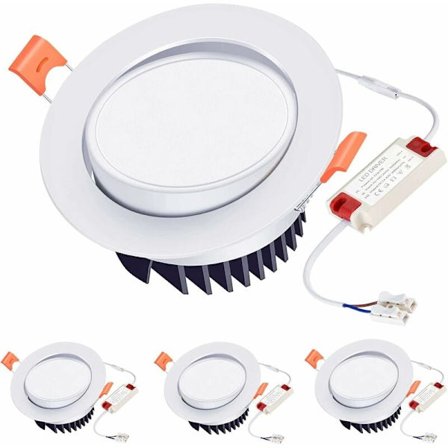 LED-downlight 12W varmvit 3000K infälld belysning 40° justerbar LED infälld takspotlight för kök badrum set om 3