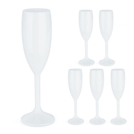 Plast champagneglas, set om 6 st