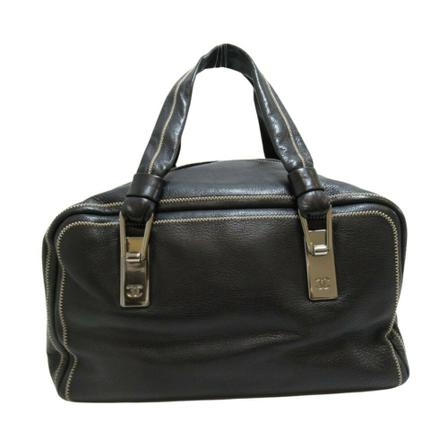 Chanel Vintage Pre-owned Leather Boston Tas , Zwart , Dames , Maat: ONE Size Vintage Tassen
